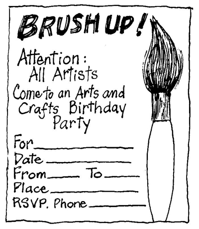 Arts and Crafts Party Invitation