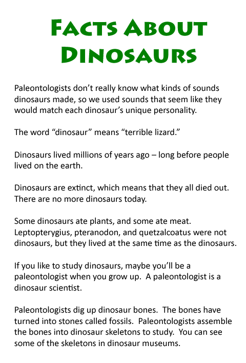 Facts about dinosaurs